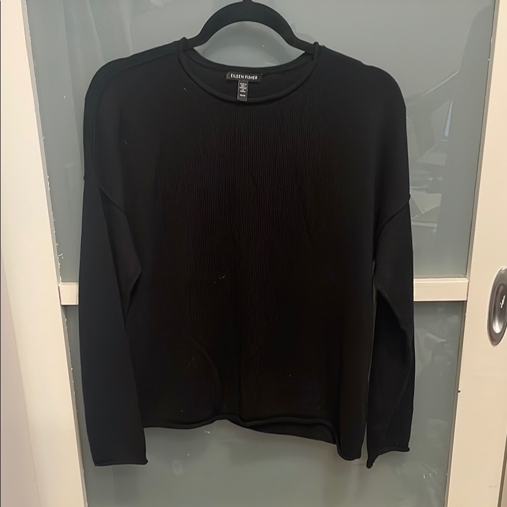 Eileen Fisher Black Long Sleeve Sweater, XS